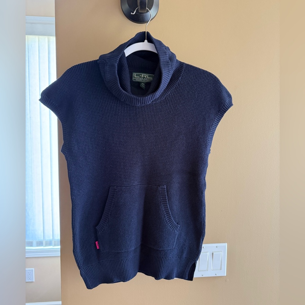 Ralph Lauren LRL Deep Purple Knit Sleeveless Turtleneck